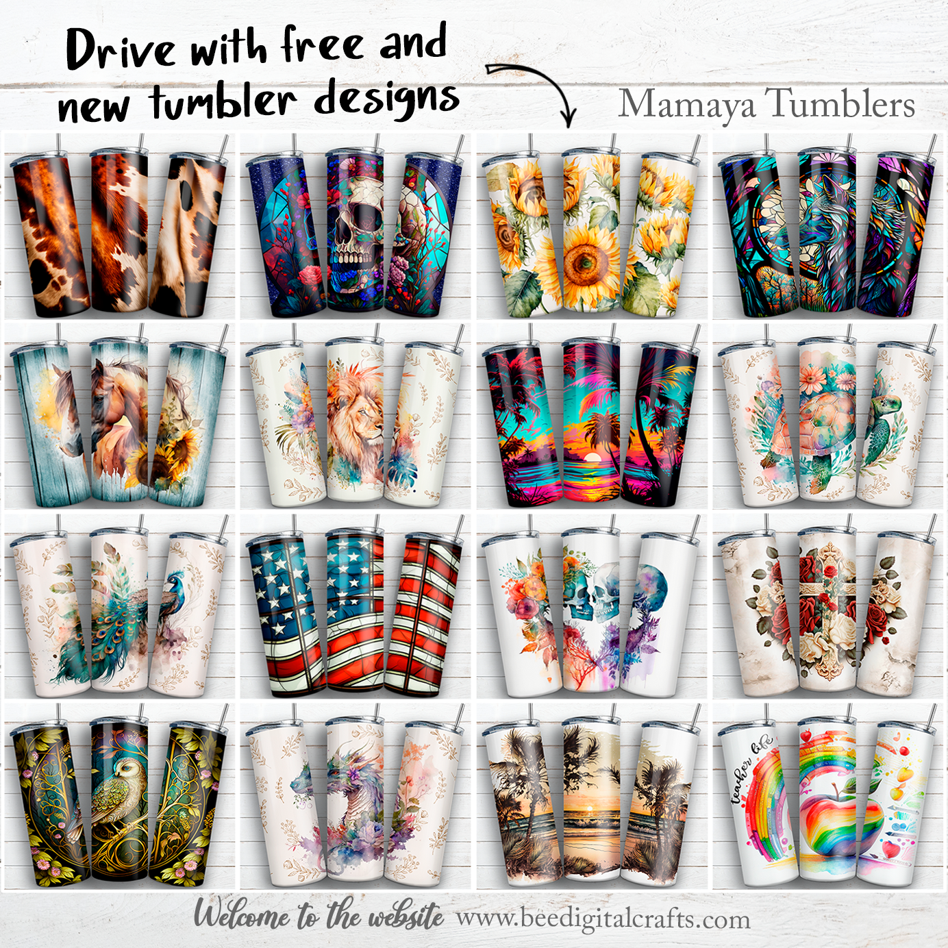 Retro 20 oz skinny tumbler sublimation design