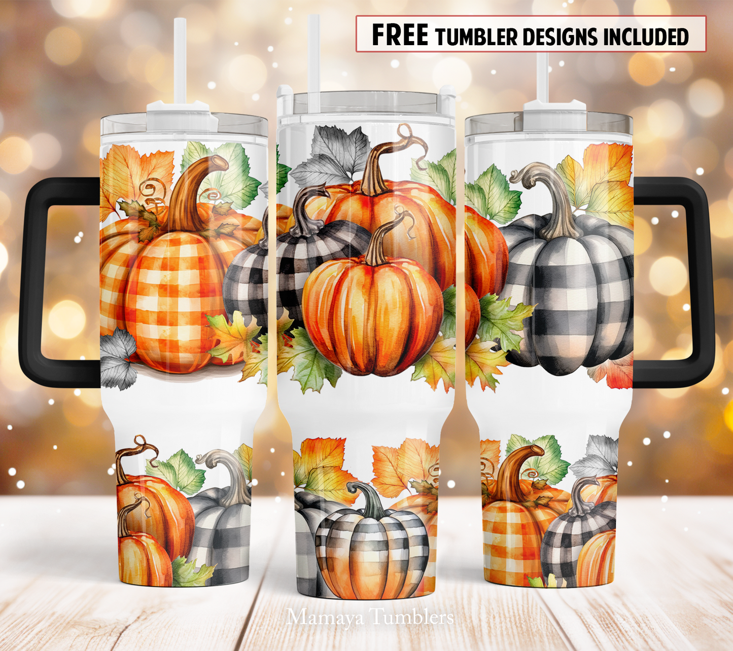 Pumpkins 40oz Quencher tumbler sublimation design