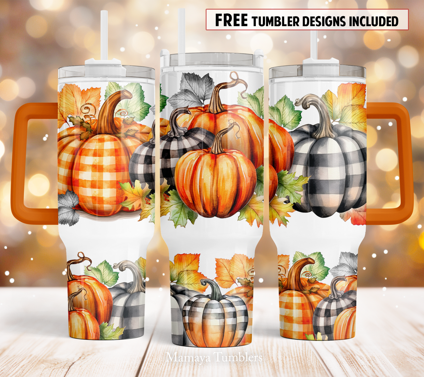 Pumpkins 40oz Quencher tumbler sublimation design