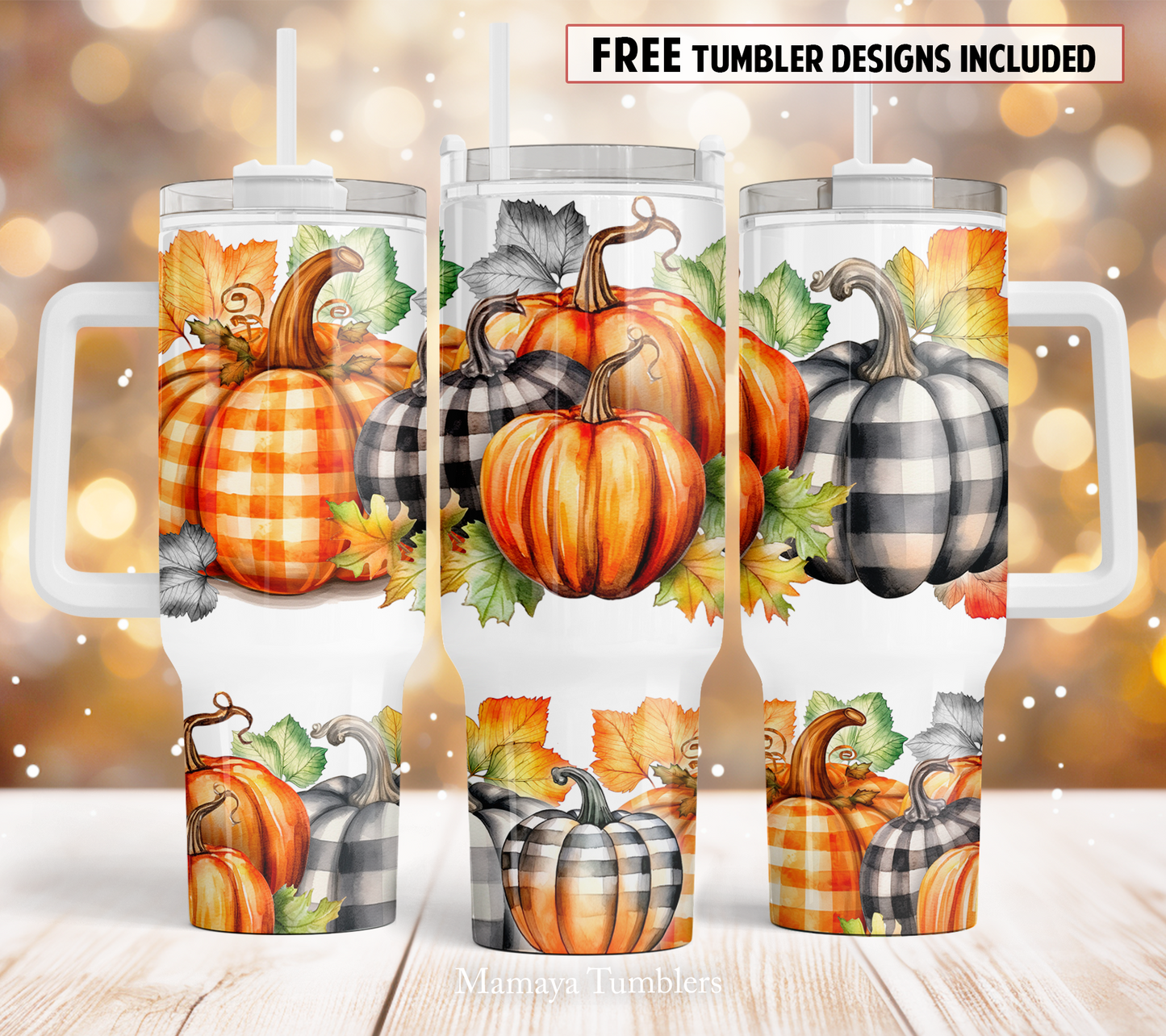 Pumpkins 40oz Quencher tumbler sublimation design