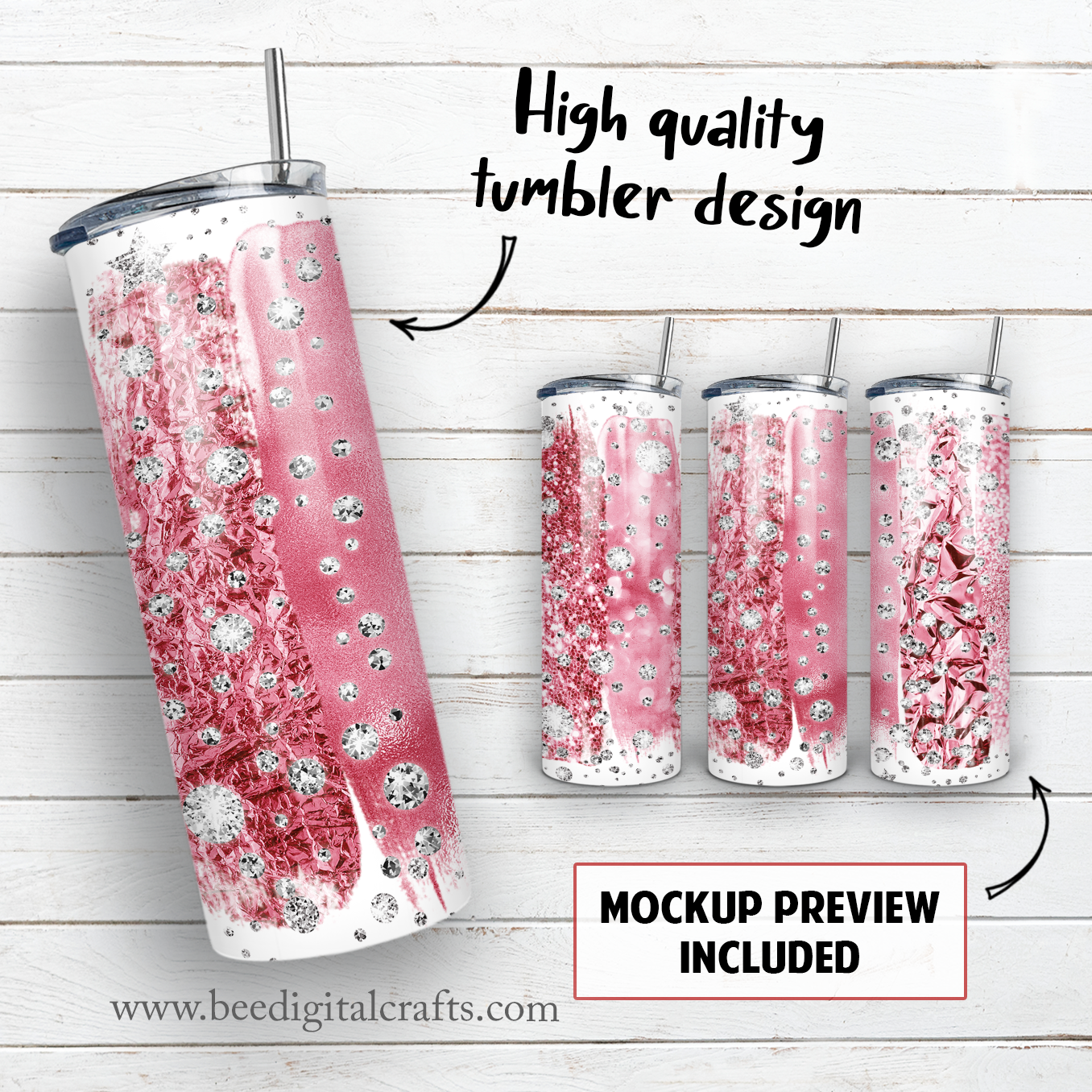 Add text Valentine's Day 20 oz skinny tumbler sublimation design