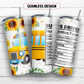 Bus driver Nutrition facts 20 oz skinny tumbler sublimation design