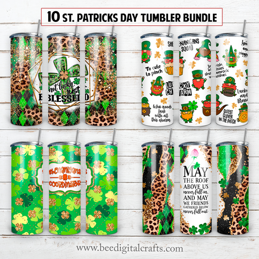 St. Patrick's BUNDLE 20 oz skinny tumbler sublimation design