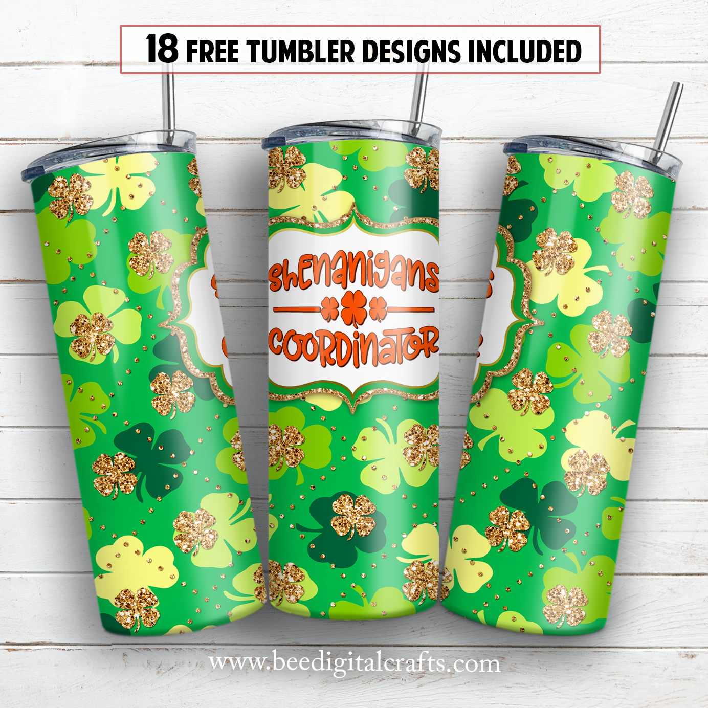 Shenanigans coordinator 20 oz skinny tumbler sublimation design