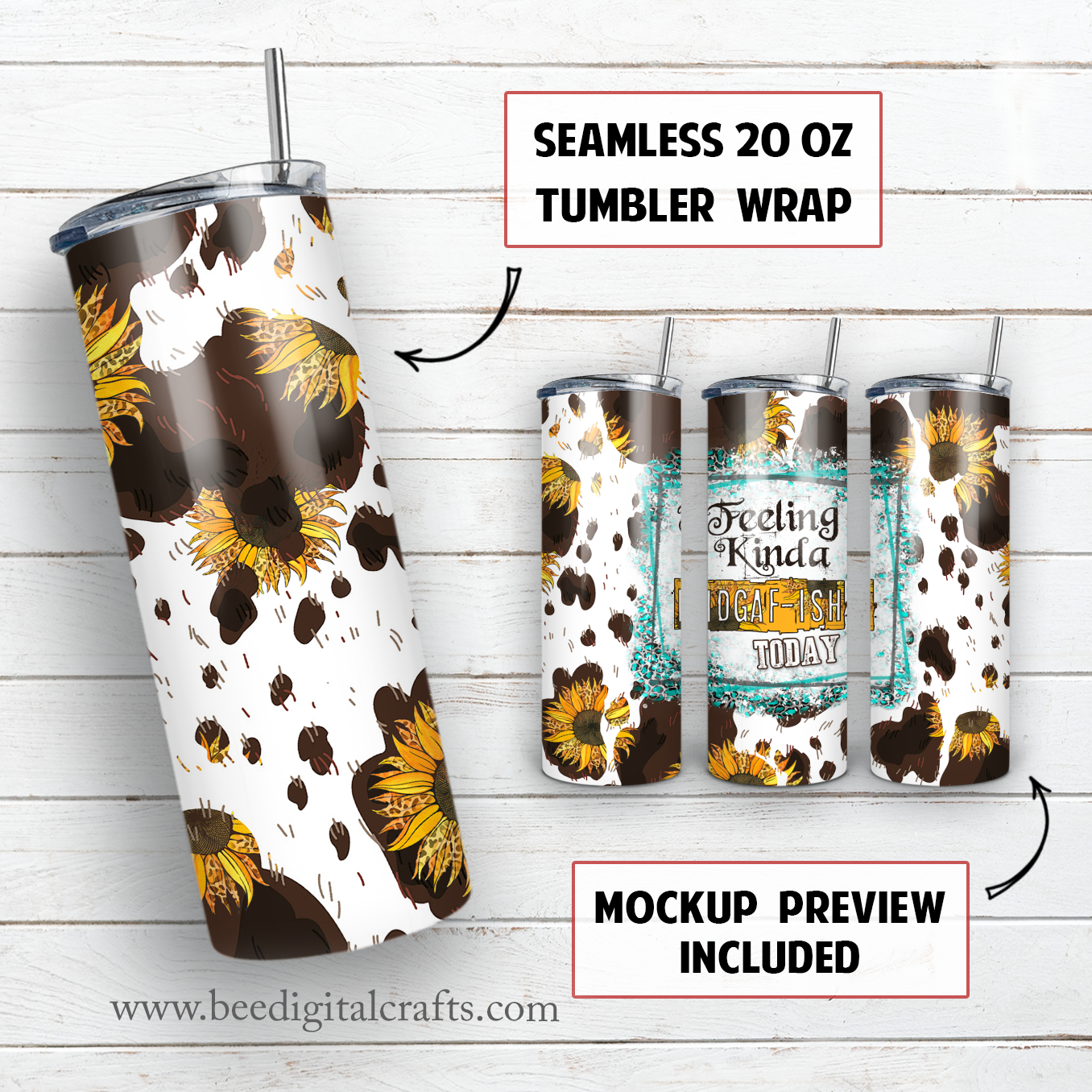 Feeling kinda idgaf-ish today 20 oz skinny tumbler sublimation design