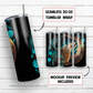 Stained glass wolf 20 oz skinny tumbler sublimation design