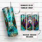 Stained glass peacock 20 oz skinny tumbler sublimation design