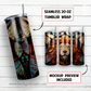 Stained glass lion 20 oz skinny tumbler sublimation design