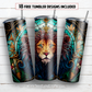 Stained glass lion 20 oz skinny tumbler sublimation design