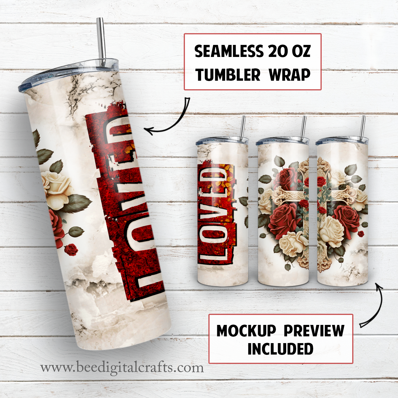 20 oz skinny tumbler sublimation design