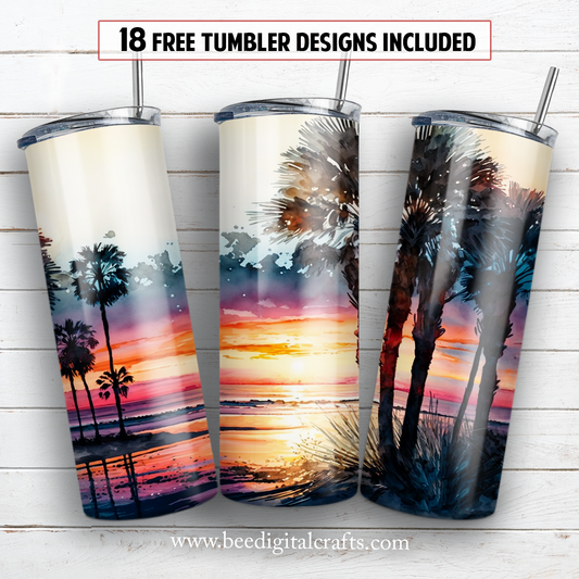 20 oz skinny tumbler sublimation design