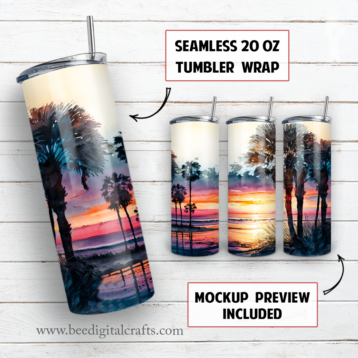 20 oz skinny tumbler sublimation design