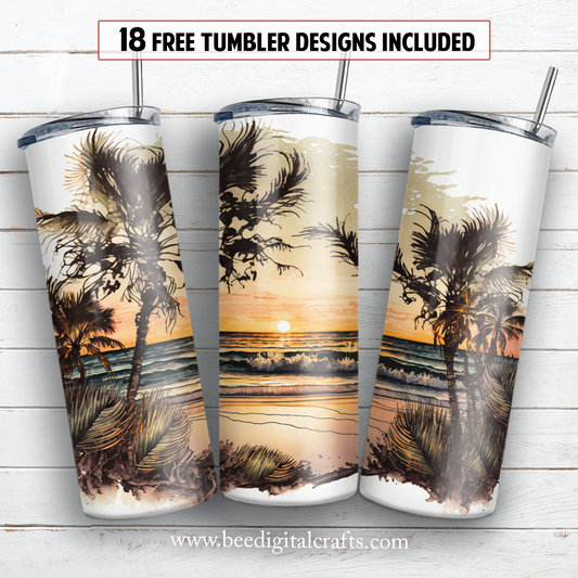 20 oz skinny tumbler sublimation design