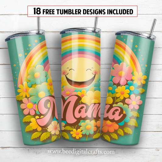 20 oz skinny tumbler sublimation design