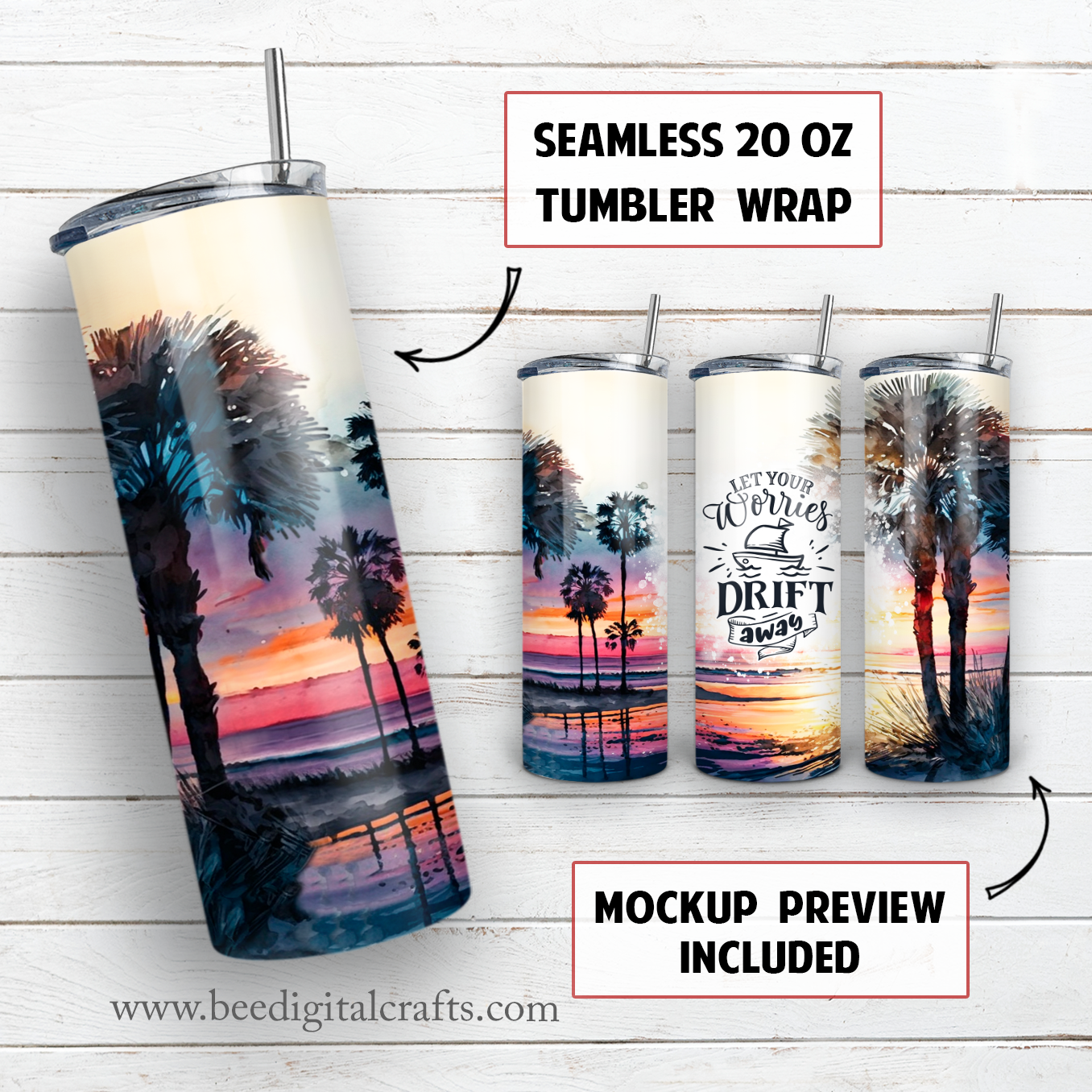 20 oz skinny tumbler sublimation design