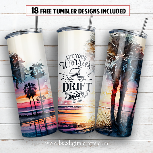 20 oz skinny tumbler sublimation design