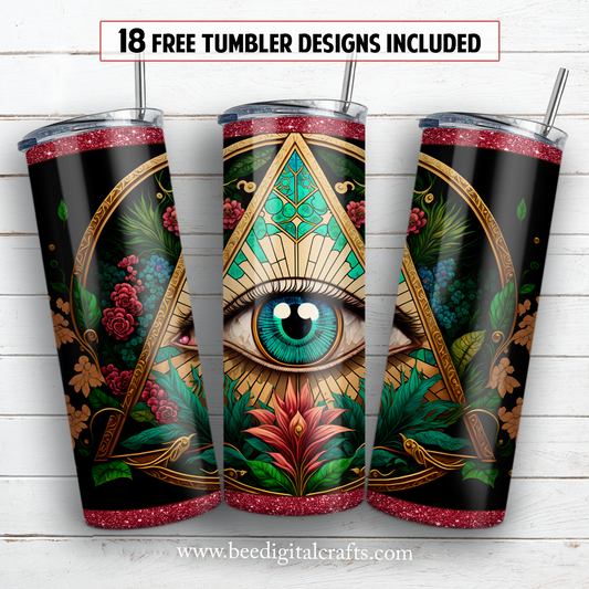 20 oz skinny tumbler sublimation design