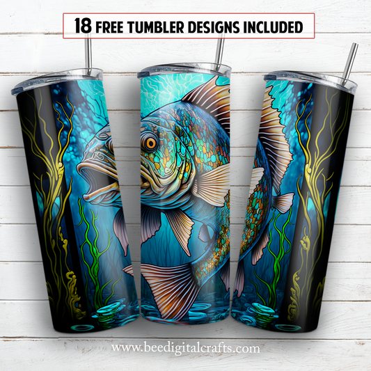 20 oz skinny tumbler sublimation design