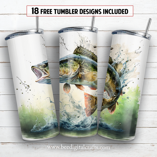 20 oz skinny tumbler sublimation design