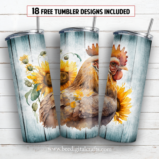 20 oz skinny tumbler sublimation design