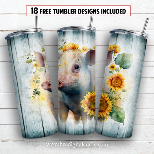 20 oz skinny tumbler sublimation design