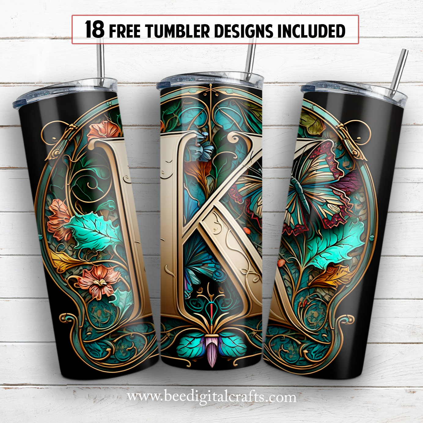 20 oz skinny tumbler sublimation design