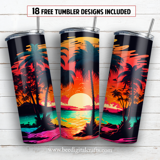 20 oz skinny tumbler sublimation design