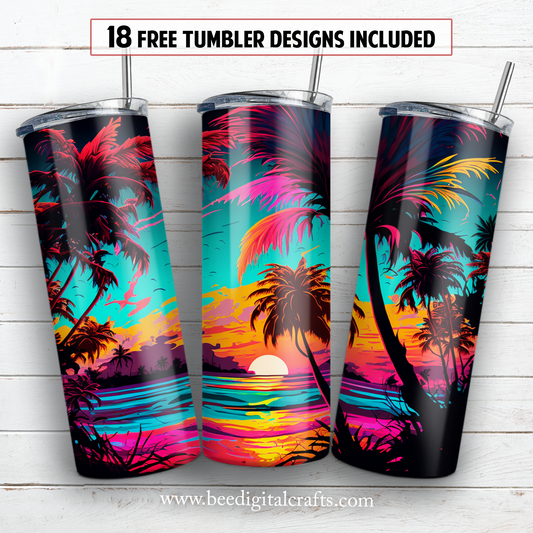 20 oz skinny tumbler sublimation design