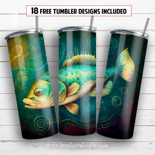 20 oz skinny tumbler sublimation design