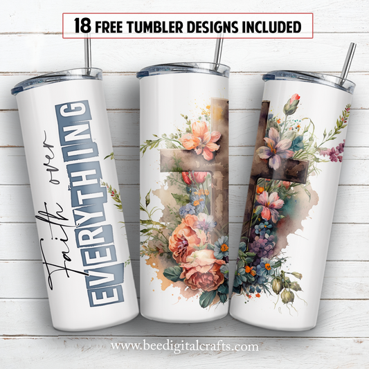 20 oz skinny tumbler sublimation design