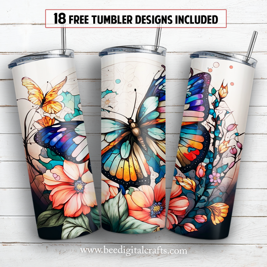 20 oz skinny tumbler sublimation design