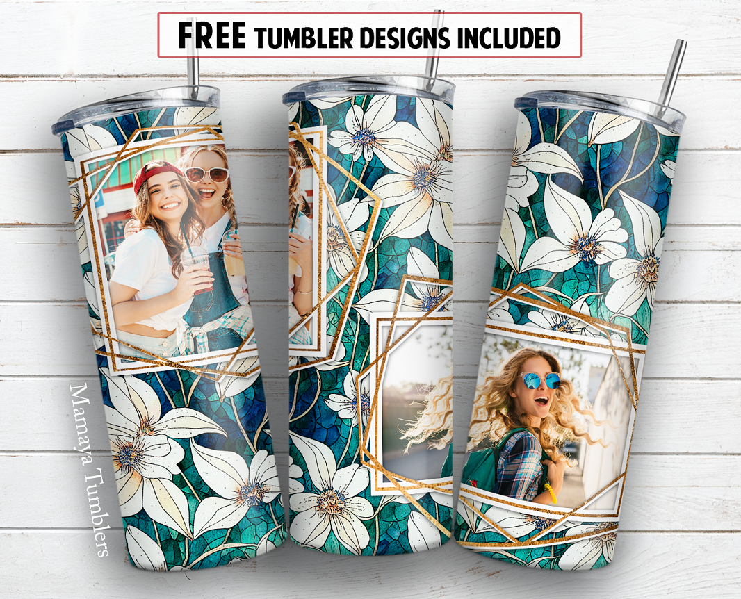 20 oz skinny tumbler sublimation design