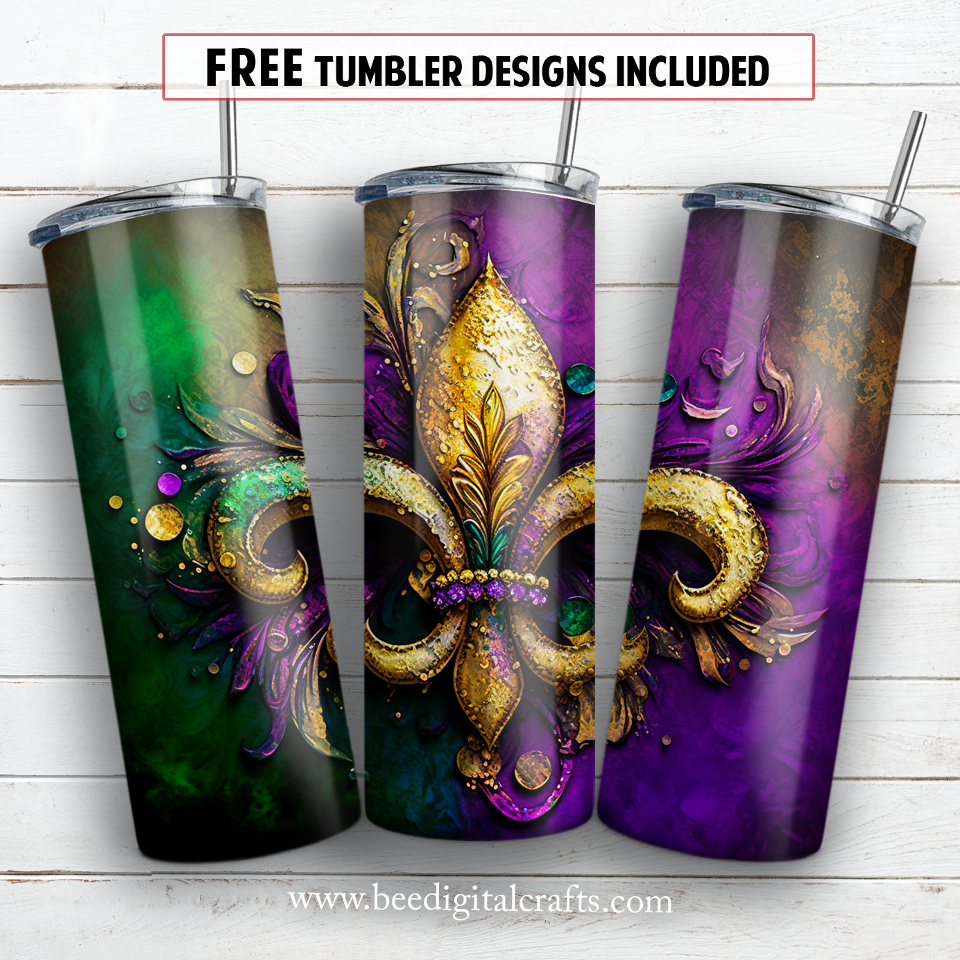 20 oz skinny tumbler sublimation design