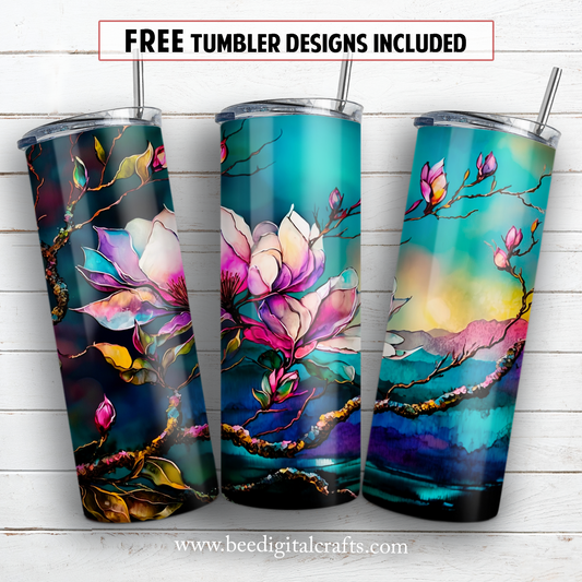 20 oz skinny tumbler sublimation design