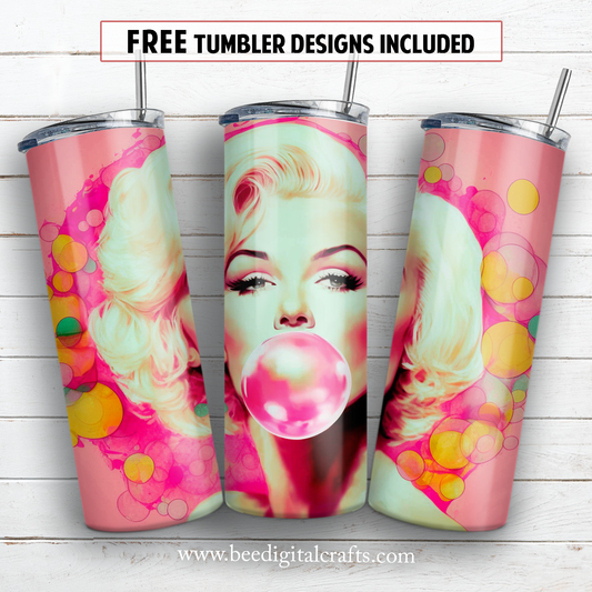 20 oz skinny tumbler sublimation design