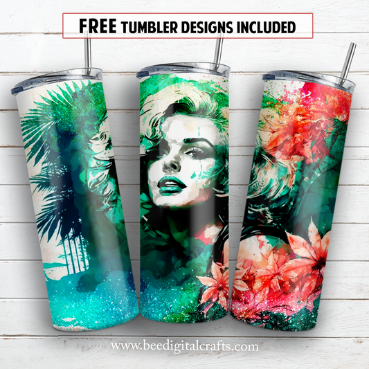 20 oz skinny tumbler sublimation design