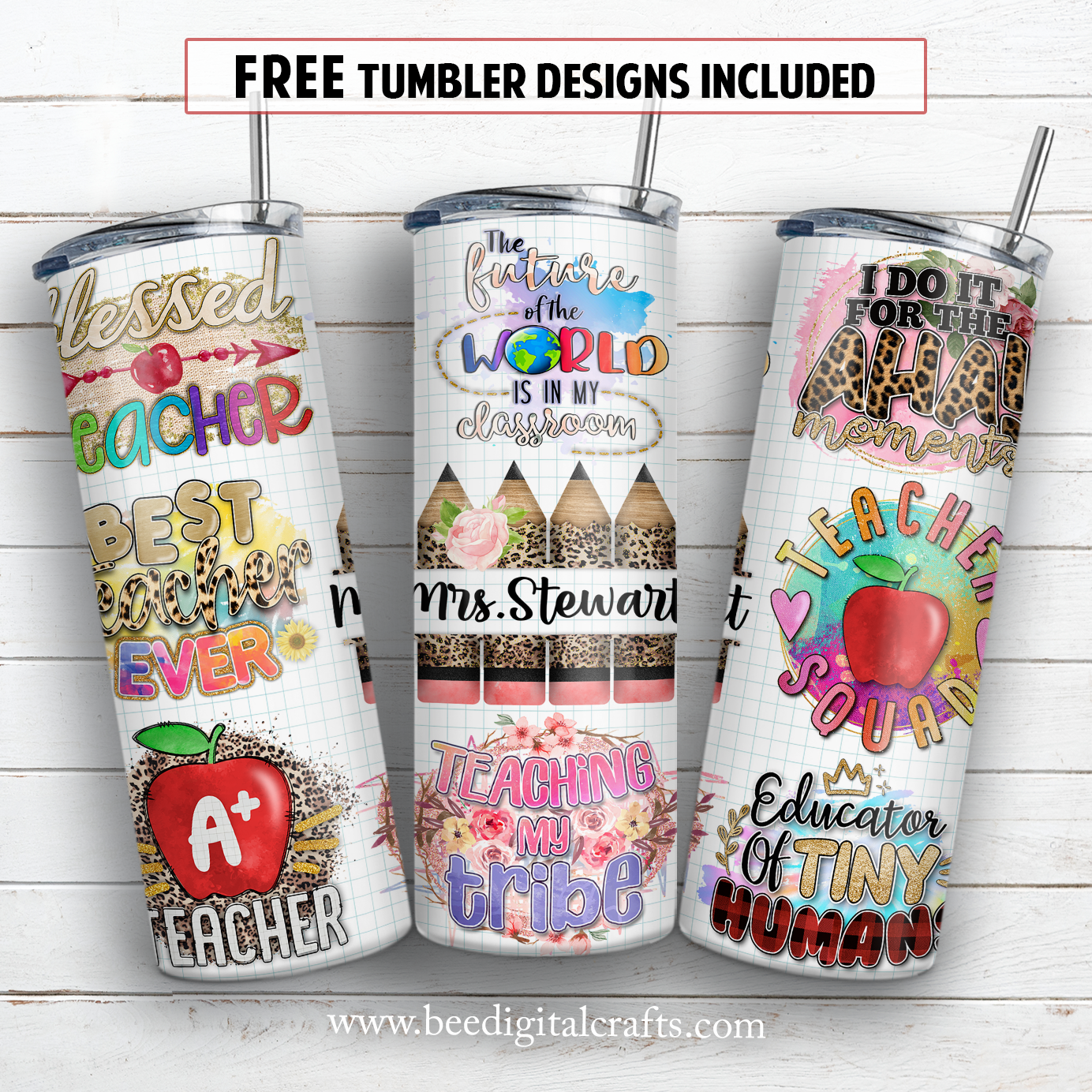 20 oz skinny tumbler sublimation design