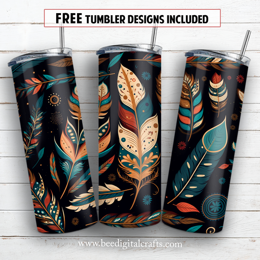 20 oz skinny tumbler sublimation design