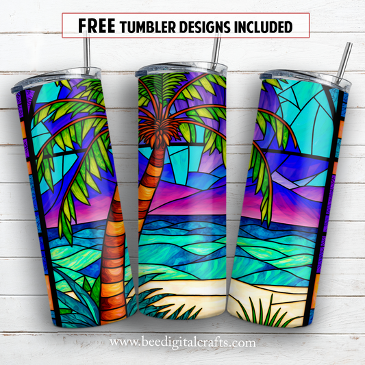 20 oz skinny tumbler sublimation design