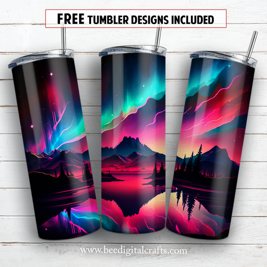 20 oz skinny tumbler sublimation design