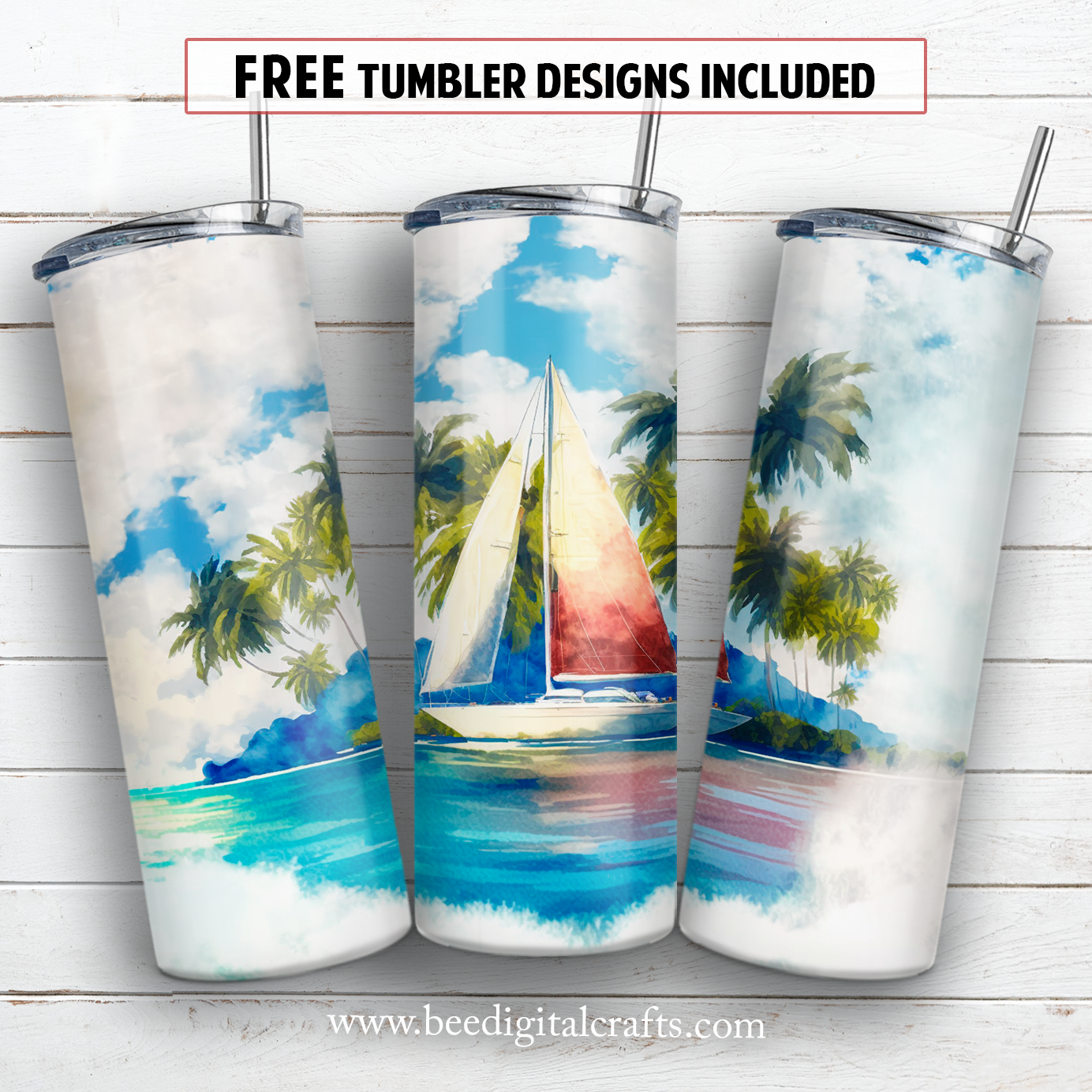 20 oz skinny tumbler sublimation design