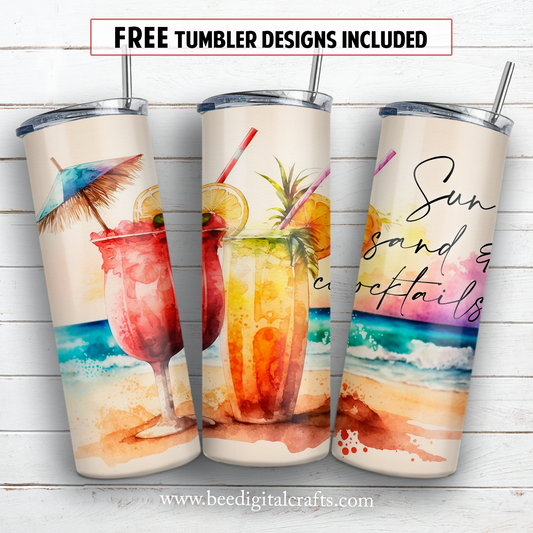 20 oz skinny tumbler sublimation design