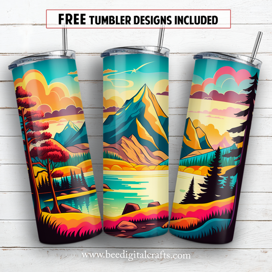 20 oz skinny tumbler sublimation design