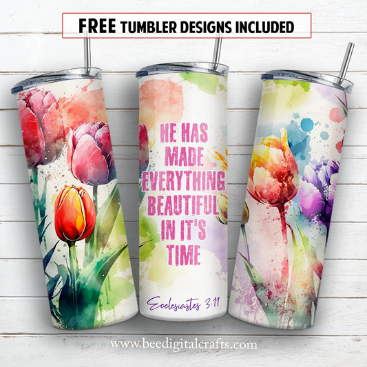 20 oz skinny tumbler sublimation design