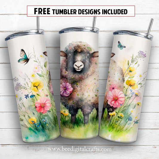 20 oz skinny tumbler sublimation design