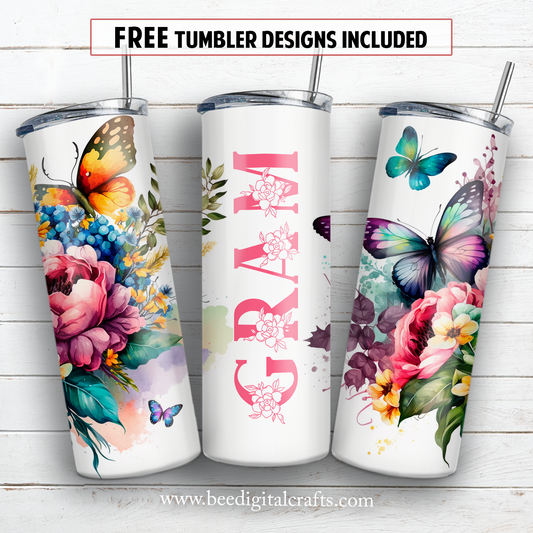 20 oz skinny tumbler sublimation design