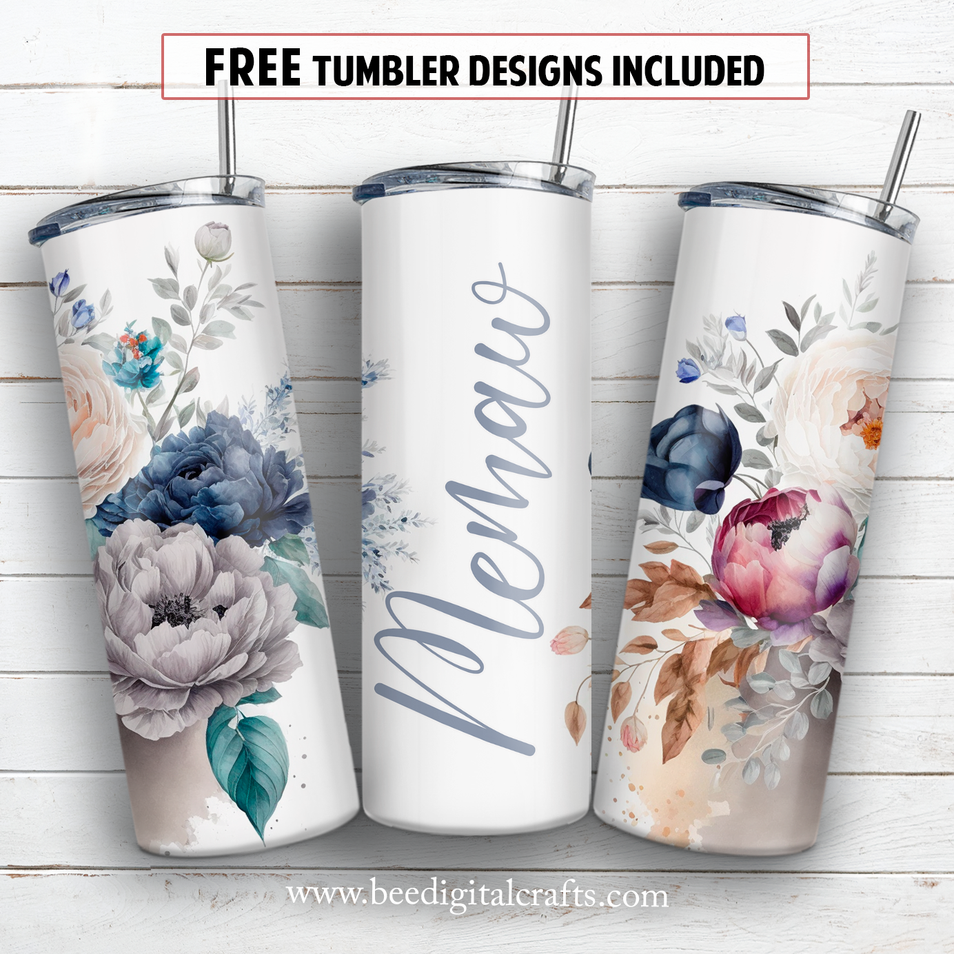 20 oz skinny tumbler sublimation design