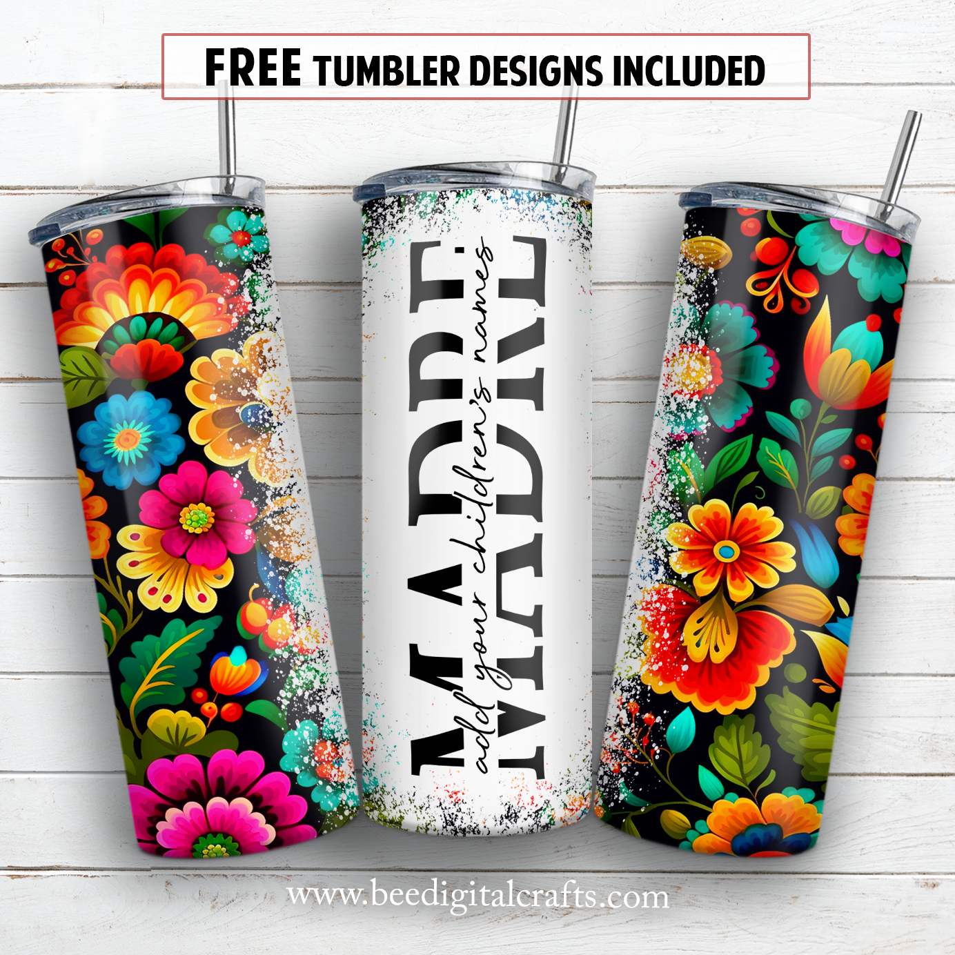 20 oz skinny tumbler sublimation design