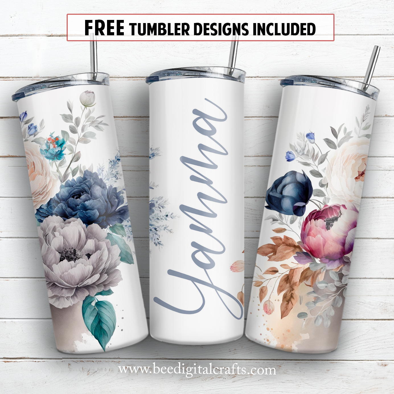 20 oz skinny tumbler sublimation design