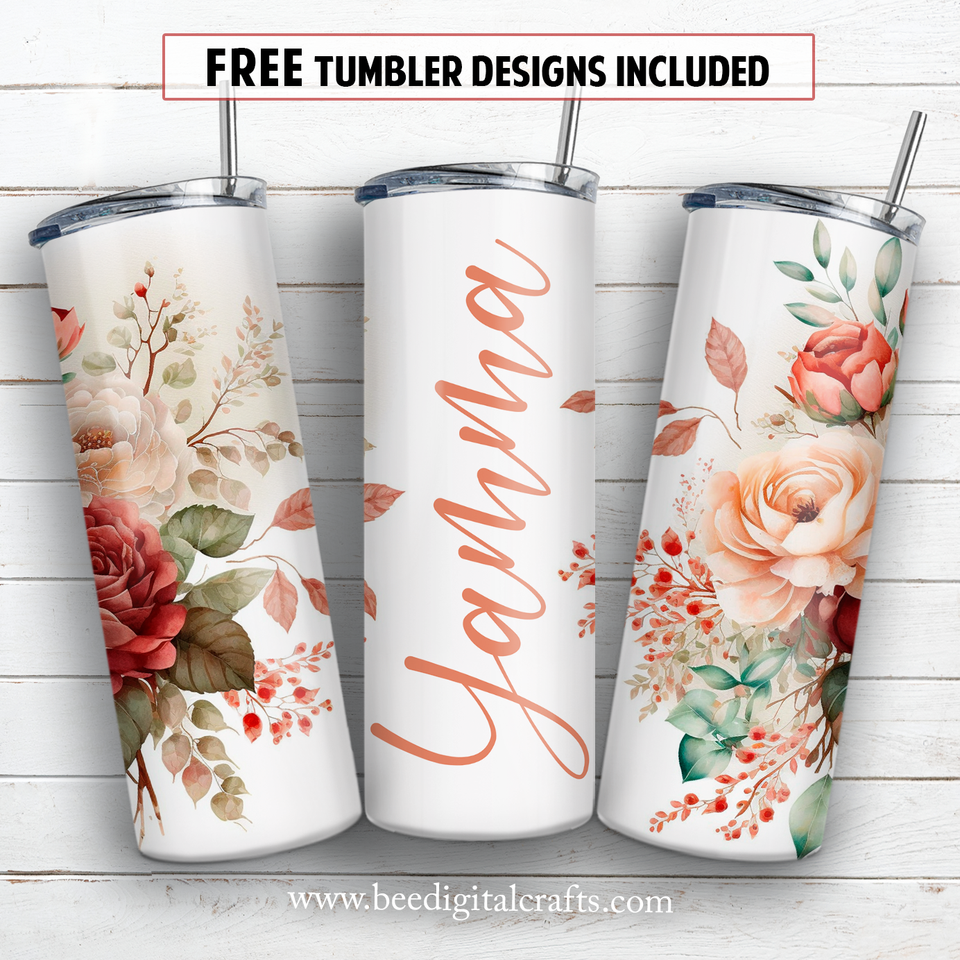 20 oz skinny tumbler sublimation design